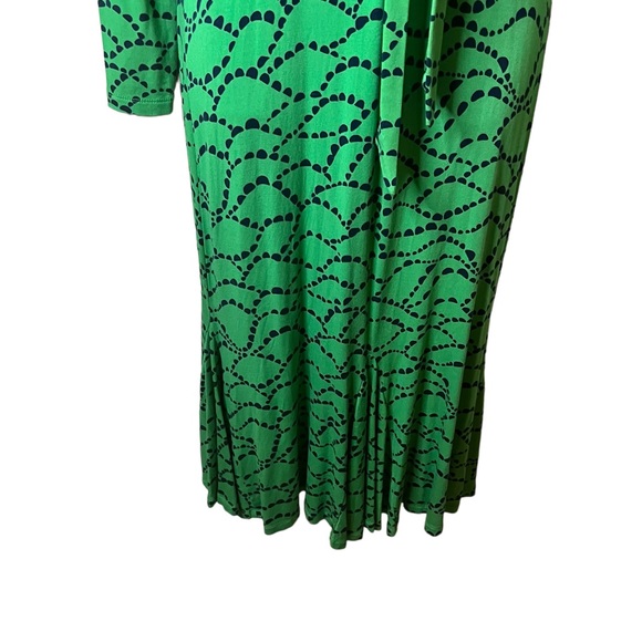 BODEN GREEN PARIS JERSEY BOHO FAUX WRAP DRESS STRETCHY SIZE: 4L - Picture 6 of 8